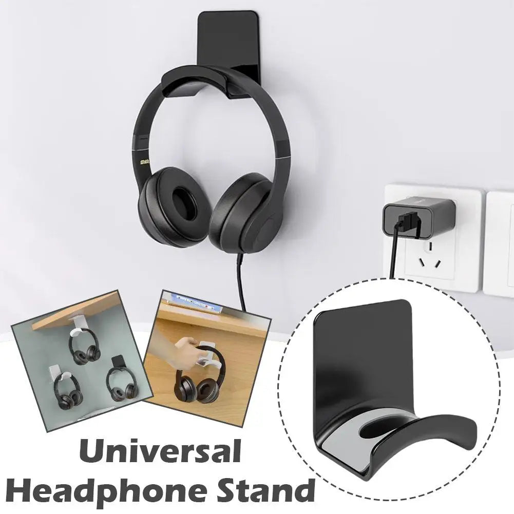 Suporte Adesivo de Fone de Ouvido – Montagem em Parede ou Mesa, Compatível com Qualquer Headset