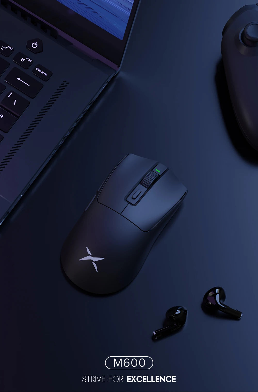Mouse Gamer Leve Delux M600 Wireless Dual Mode 26000DPI