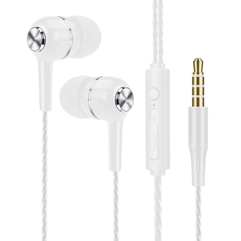Wired In-Ear Earphones – 3.5mm, Mic, Bass, HiFi, In-Line Control for Phones & Sports