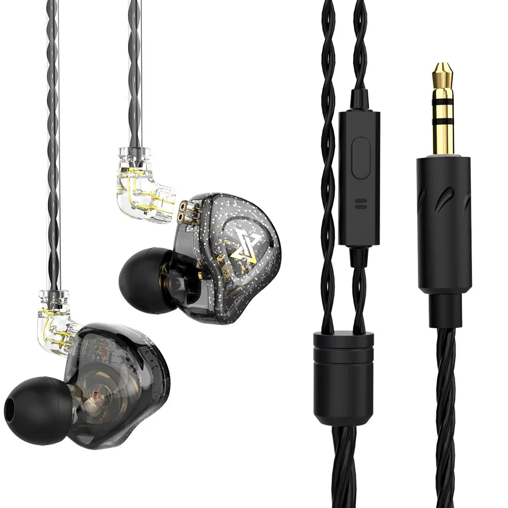 QKZ AK6 Wired Earphones – HiFi Bass, Copper Driver, 3.5mm In-Ear Headset with Mic