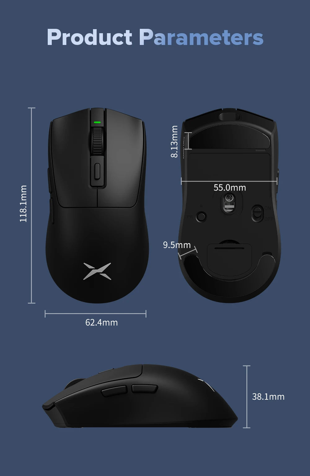 Mouse Gamer Leve Delux M600 Wireless Dual Mode 26000DPI