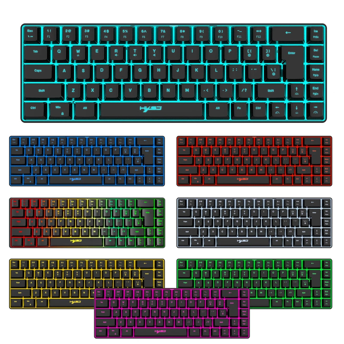 H61K Wired Mechanical Keyboard, Compact Design and 19 Anti-Conflict Keys