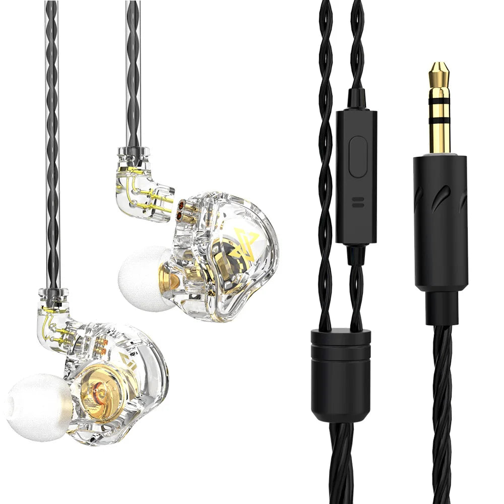 QKZ AK6 Wired Earphones – HiFi Bass, Copper Driver, 3.5mm In-Ear Headset with Mic