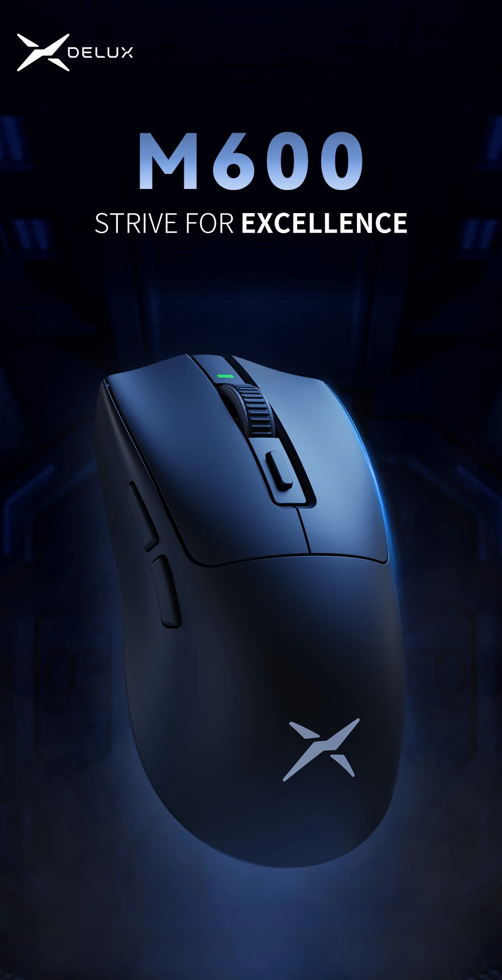 Mouse Gamer Leve Delux M600 Wireless Dual Mode 26000DPI