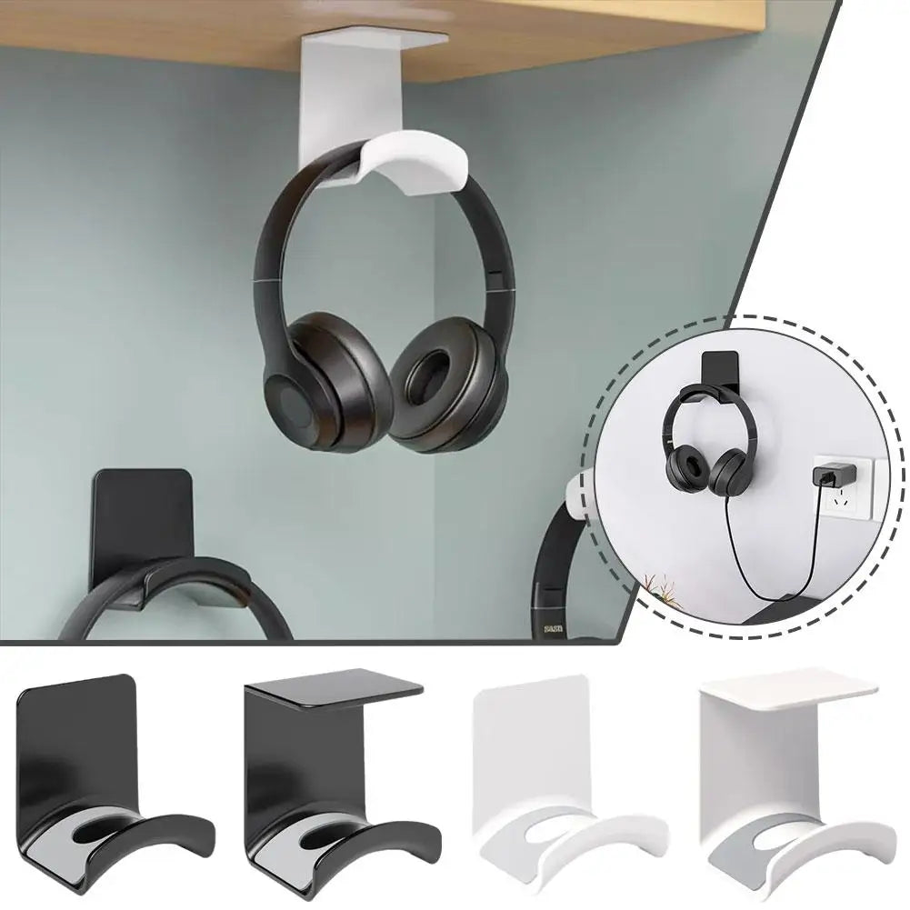 Suporte Adesivo de Fone de Ouvido – Montagem em Parede ou Mesa, Compatível com Qualquer Headset
