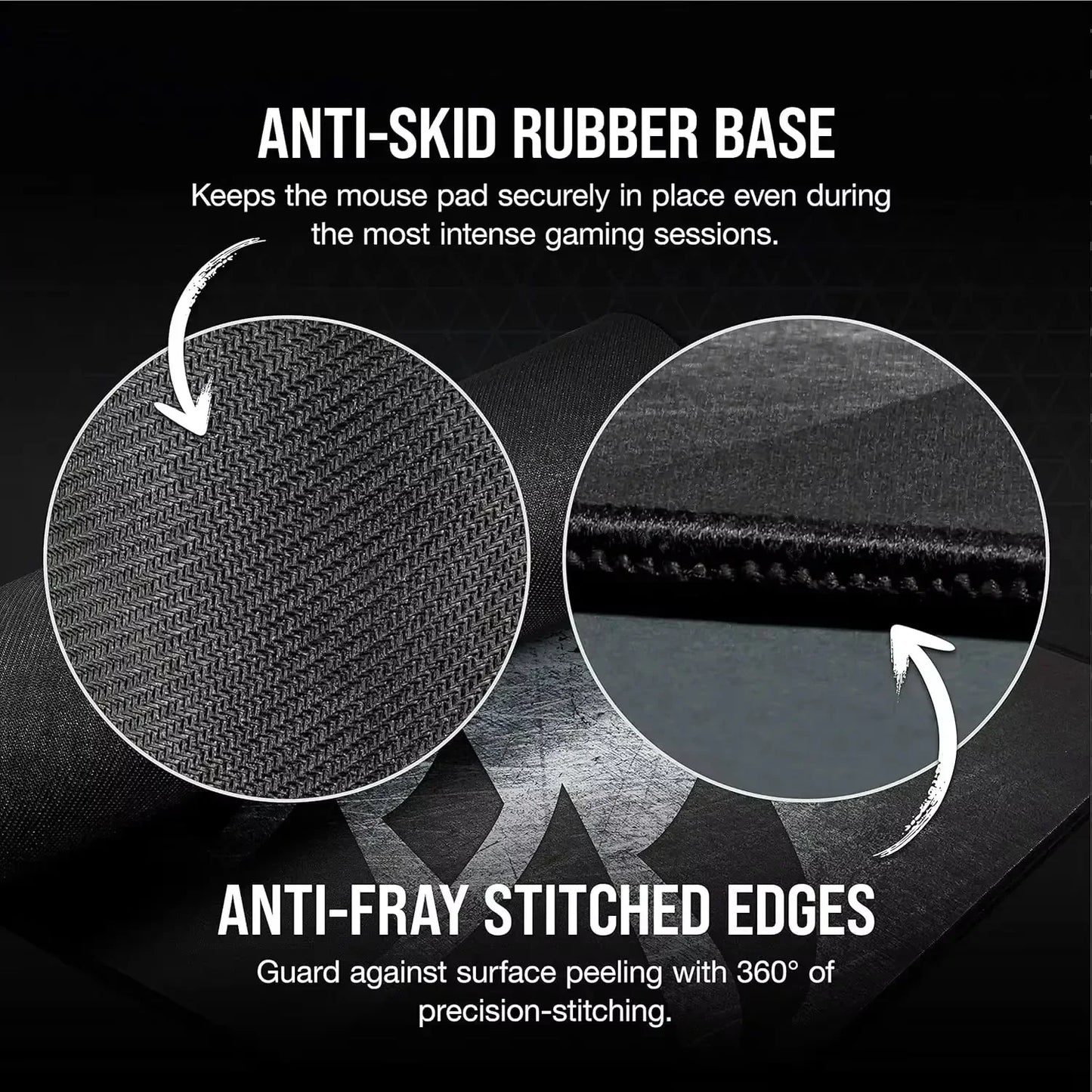 Kurosun Samurai Gaming Mouse Pad Small Gamer E-Sports Mice Mat High Elastic Non-slip Rubber Rug Black Table Cushion for Office