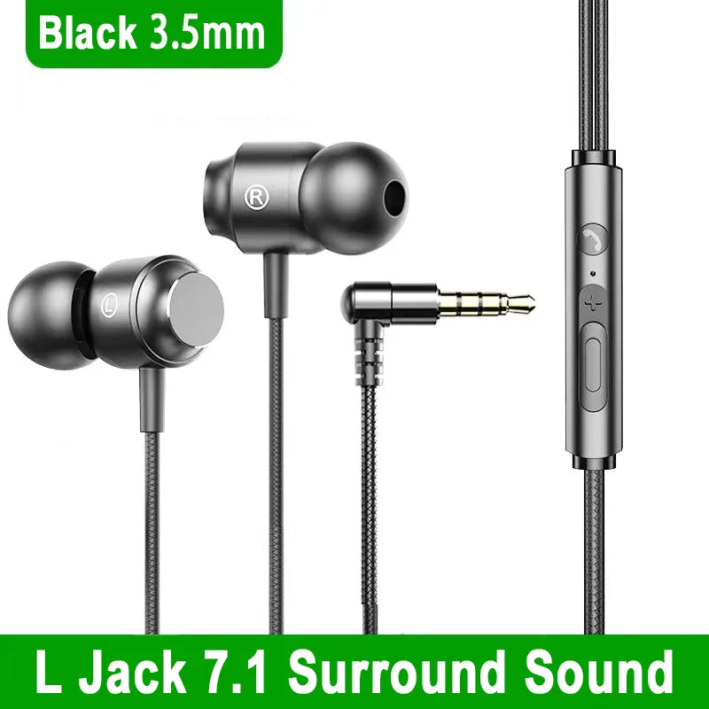 Wired Gaming Headset – 90° Jack, HiFi Surround, Mic, 3.5mm/Type-C