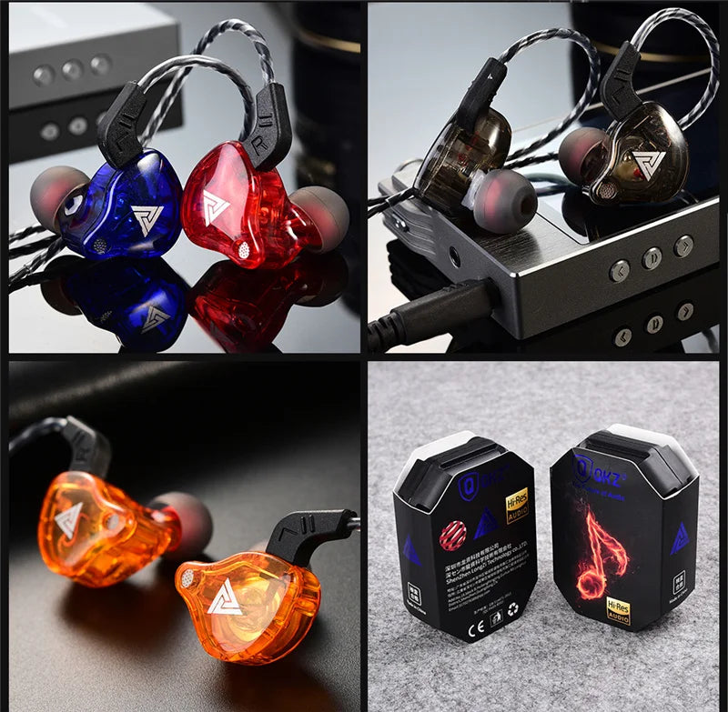 QKZ AK6 Wired Earphones – HiFi Bass, Copper Driver, 3.5mm In-Ear Headset with Mic