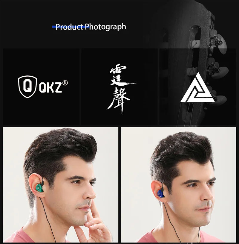 QKZ AK6 Wired Earphones – HiFi Bass, Copper Driver, 3.5mm In-Ear Headset with Mic