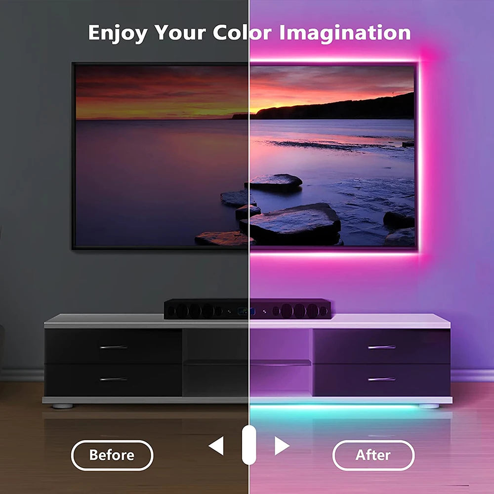 Bluetooth RGB LED Strip – 5V USB 5050 SMD Light for TV, Desktop, DIY Decor