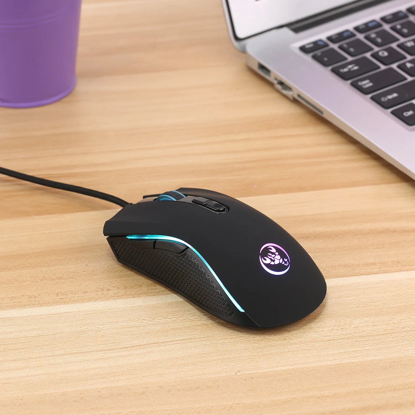 Gaming Mouse 3200 DPI – LED 7 Cores, Ergonômico, Óptico Profissional