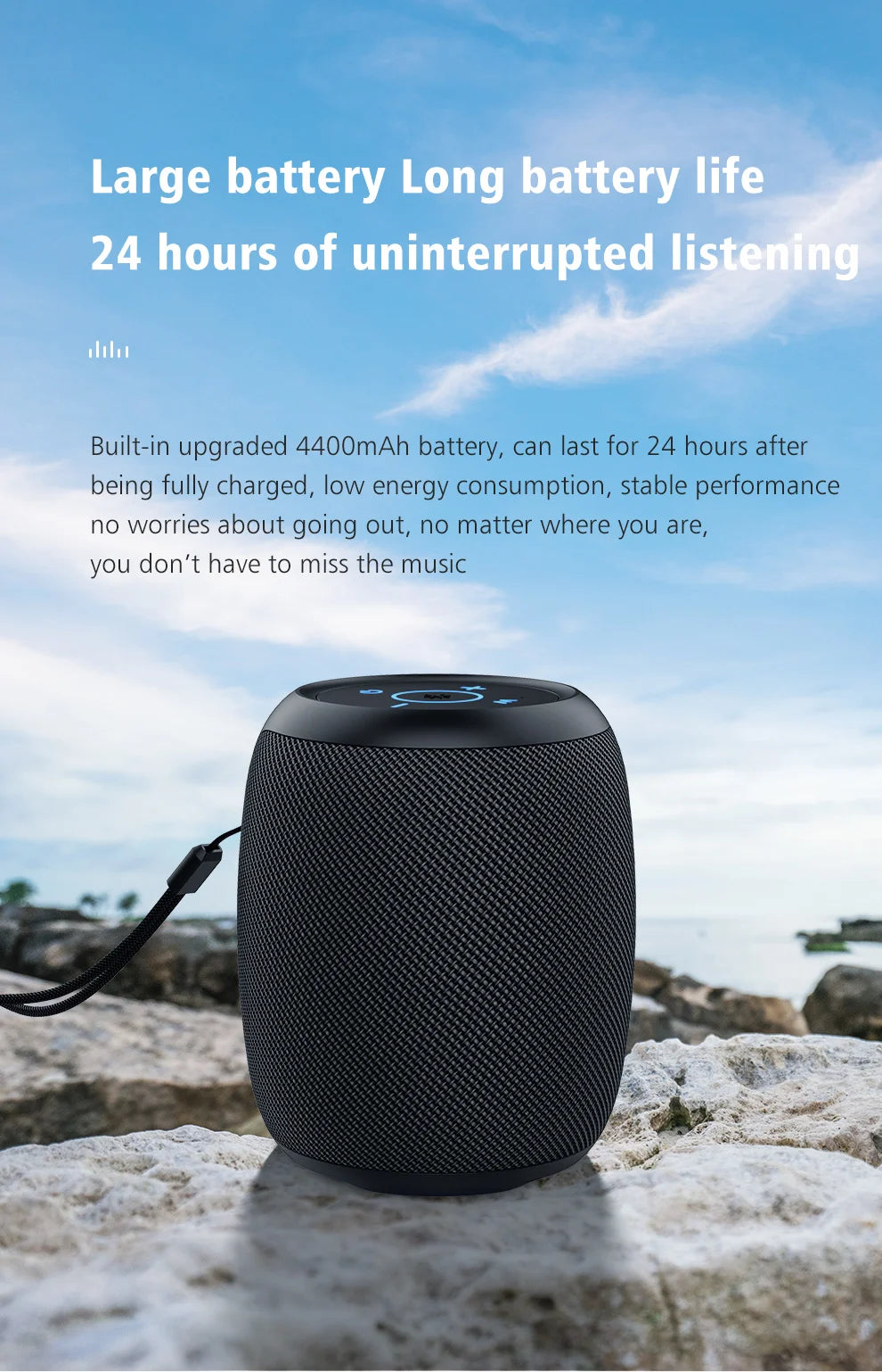 ZEALOT S53 Wireless Speaker – Super Loud 10W, IPX6 Waterproof, 10 Hours, TF/USB
