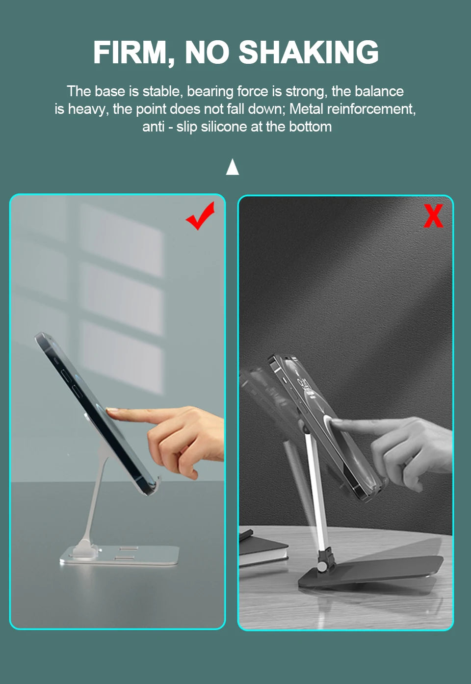 Universal Foldable Aluminum Phone &amp; Tablet Desk Stand