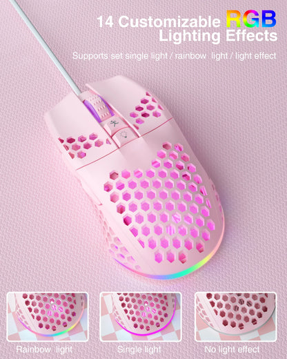 Wired Gaming Mouse – 12800DPI, Macro, Ergonomic, SOLAKAKA SM900