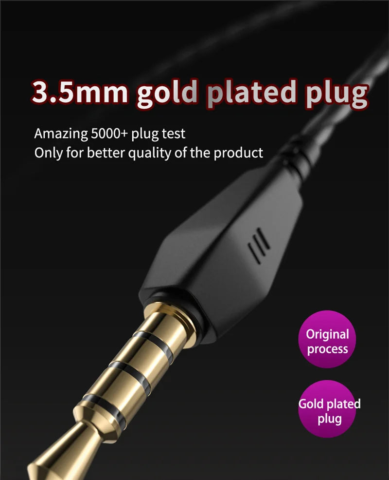 QKZ AK6 Wired Earphones – HiFi Bass, Copper Driver, 3.5mm In-Ear Headset with Mic