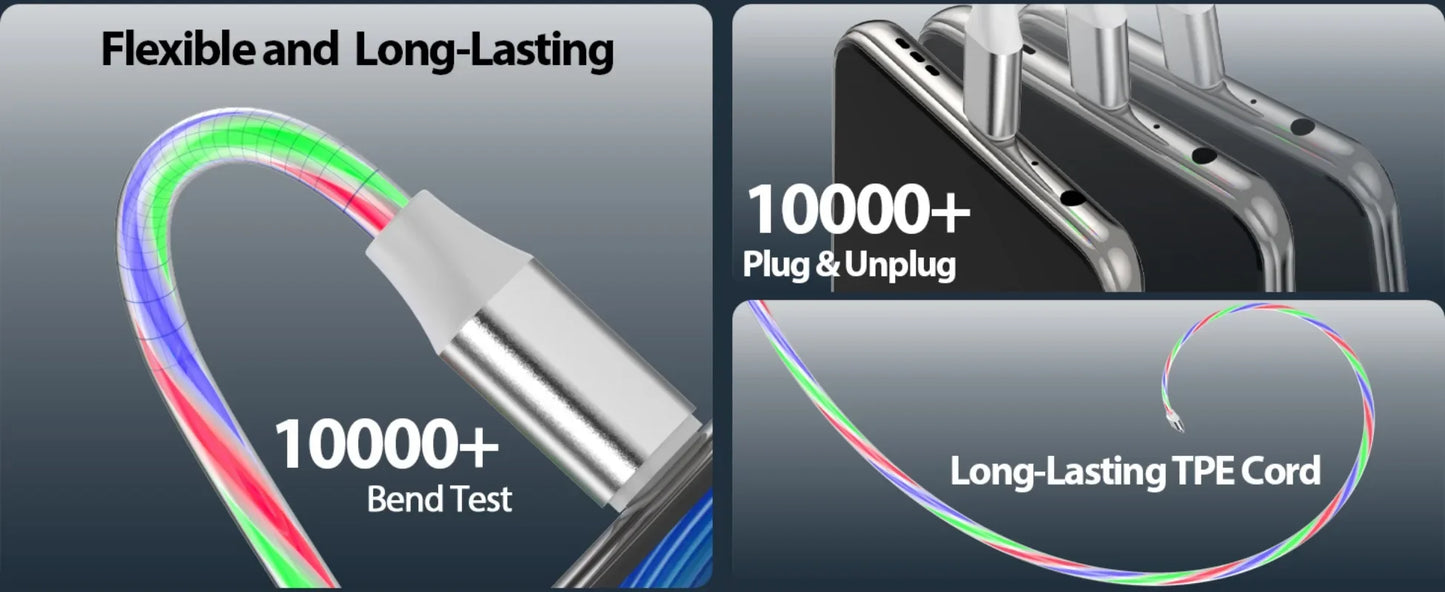 60W USB Type-C to USB LED PD Cable