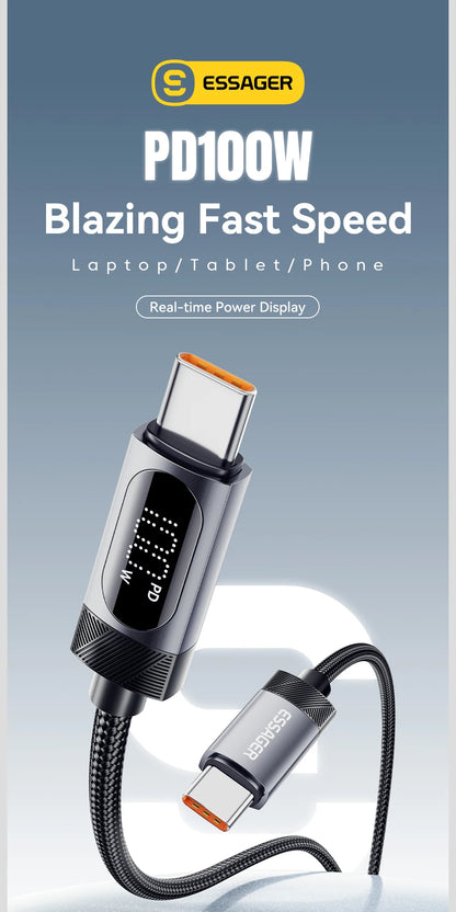 100W USB-C to USB-C with Digital Display