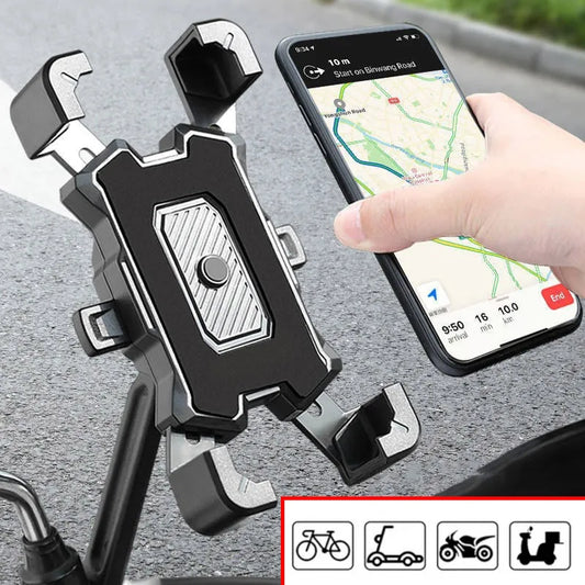 360° Bike & Motorcycle Phone Holder – Shockproof for iPhone, Xiaomi, Samsung