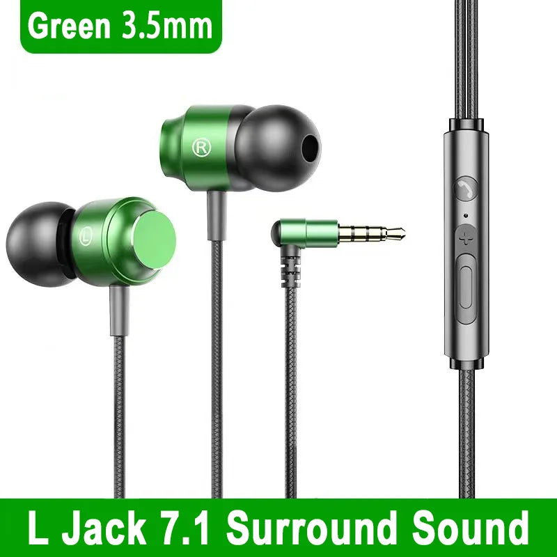 Wired Gaming Headset – 90° Jack, HiFi Surround, Mic, 3.5mm/Type-C