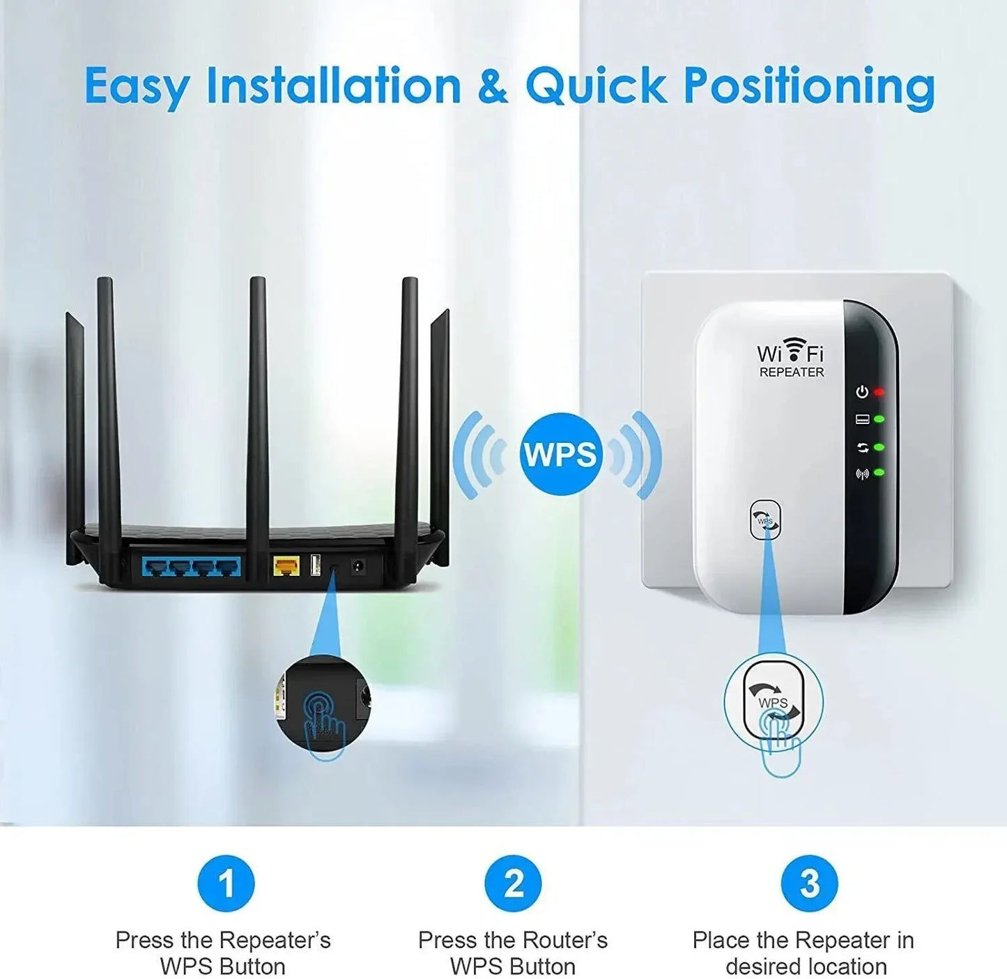 Mini WiFi Extender – Wireless Signal Booster Home Repeater Router