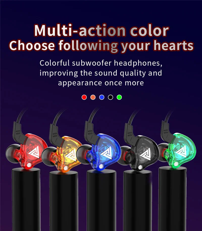 QKZ AK6 Wired Earphones – HiFi Bass, Copper Driver, 3.5mm In-Ear Headset with Mic