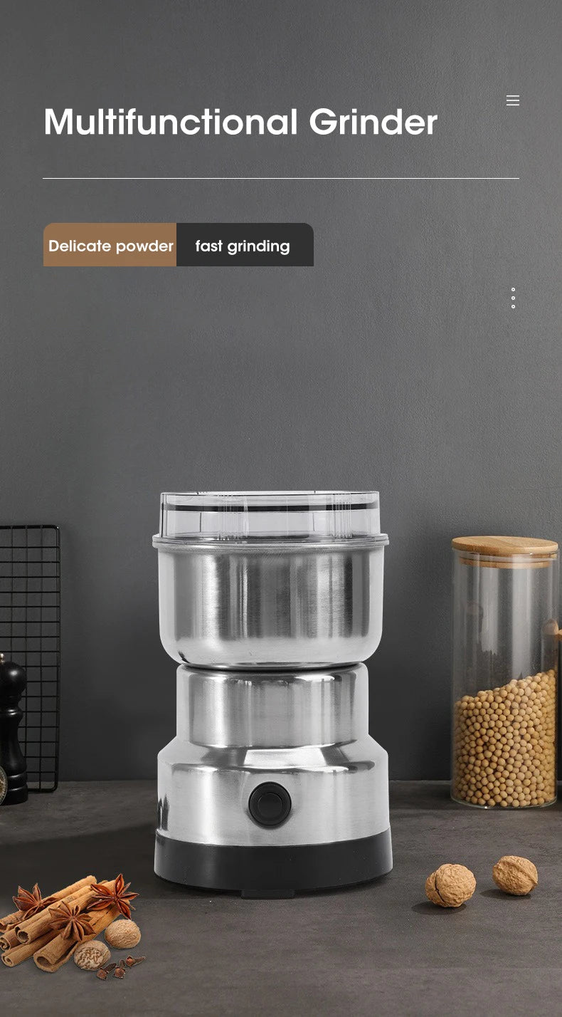 Mini Electric Grinder 300ml – 4-Blade Spice, Coffee &amp; Grain Mill for Home Use