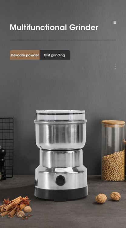 Mini Electric Grinder 300ml – 4-Blade Spice, Coffee &amp; Grain Mill for Home Use
