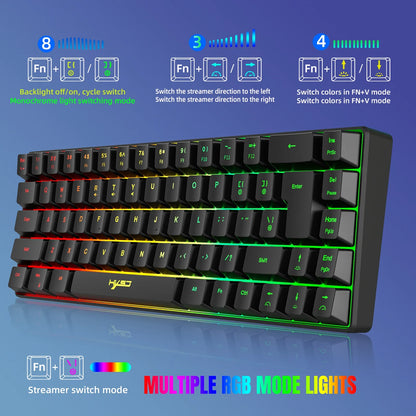 H61K Wired Mechanical Keyboard, Compact Design and 19 Anti-Conflict Keys