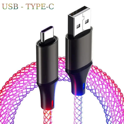 RGB LED USB-C Cable 66W – Super Fast Charging for iPhone &amp; Android Devices