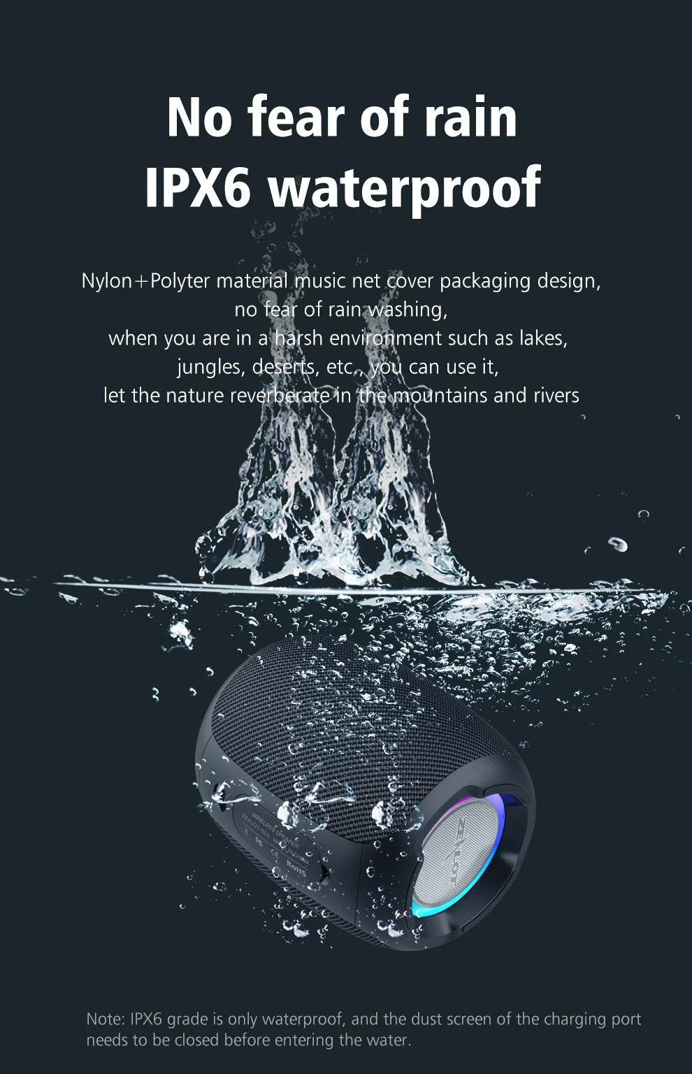 ZEALOT S53 Wireless Speaker – Super Loud 10W, IPX6 Waterproof, 10 Hours, TF/USB