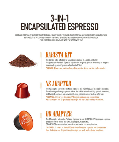 3-in-1 Manual Coffee Maker – Capsule &amp; Ground