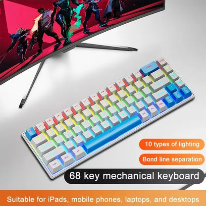 K68 Wired Mechanical Keyboard with RGB Lighting