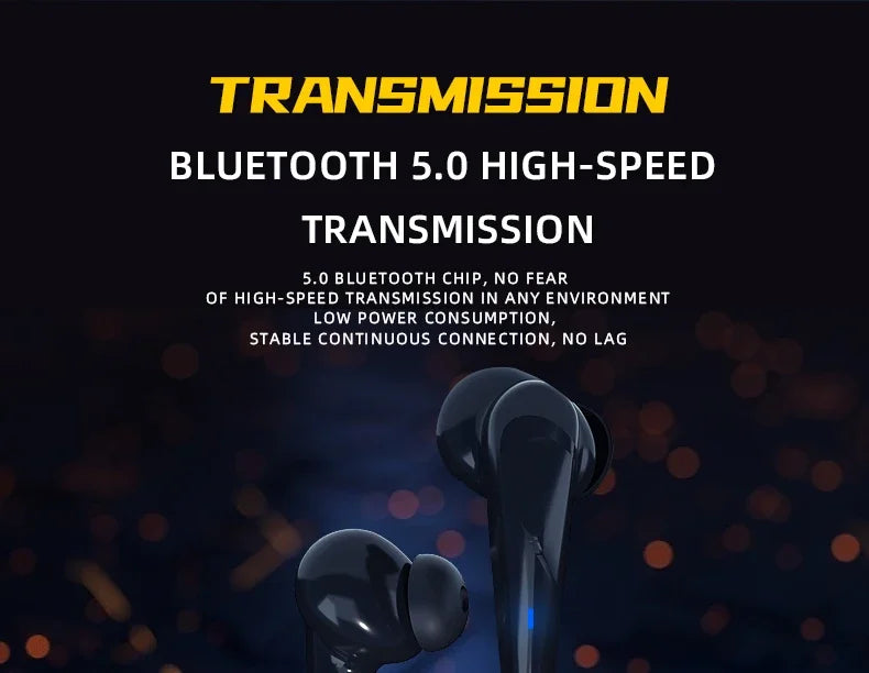 TWS Bluetooth Earphones – Wireless Gaming Earbuds with Mic &amp; Bass