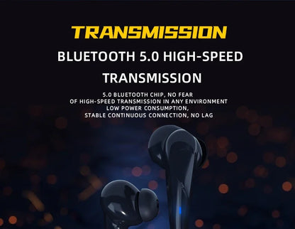 TWS Bluetooth Earphones – Wireless Gaming Earbuds with Mic &amp; Bass