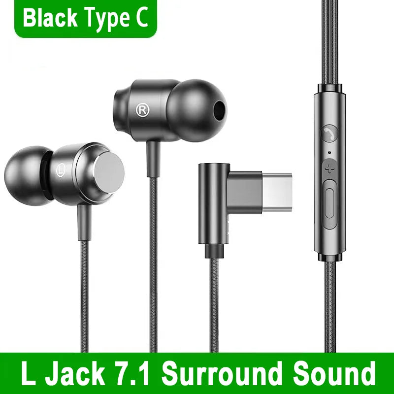 Wired Gaming Headset – 90° Jack, HiFi Surround, Mic, 3.5mm/Type-C