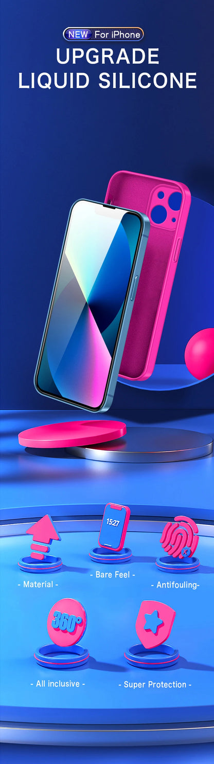 Case For IPhone - Silicone Solid Color