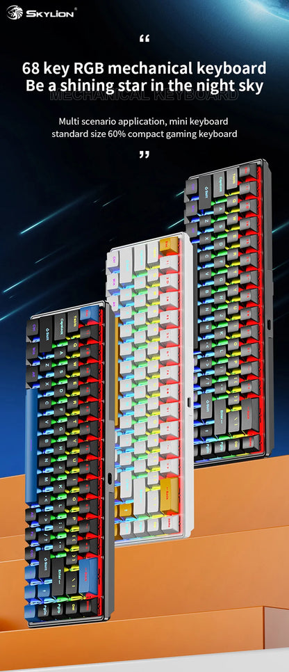 K68 Wired Mechanical Keyboard with RGB Lighting