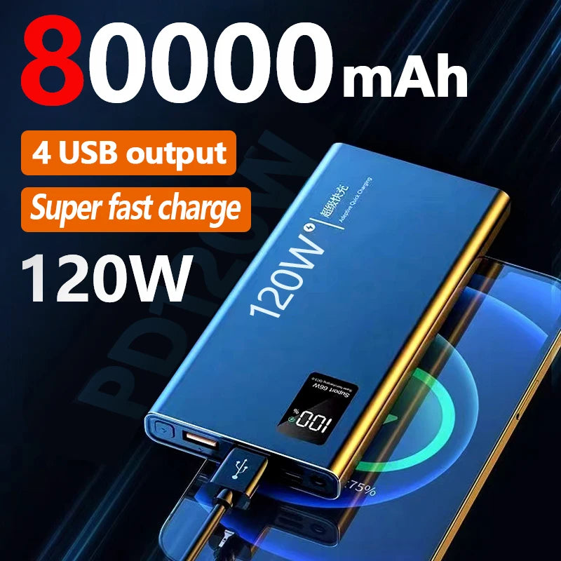 80000mAh Power Bank 120W