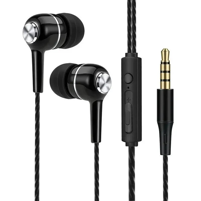 Wired In-Ear Earphones – 3.5mm, Mic, Bass, HiFi, In-Line Control for Phones & Sports