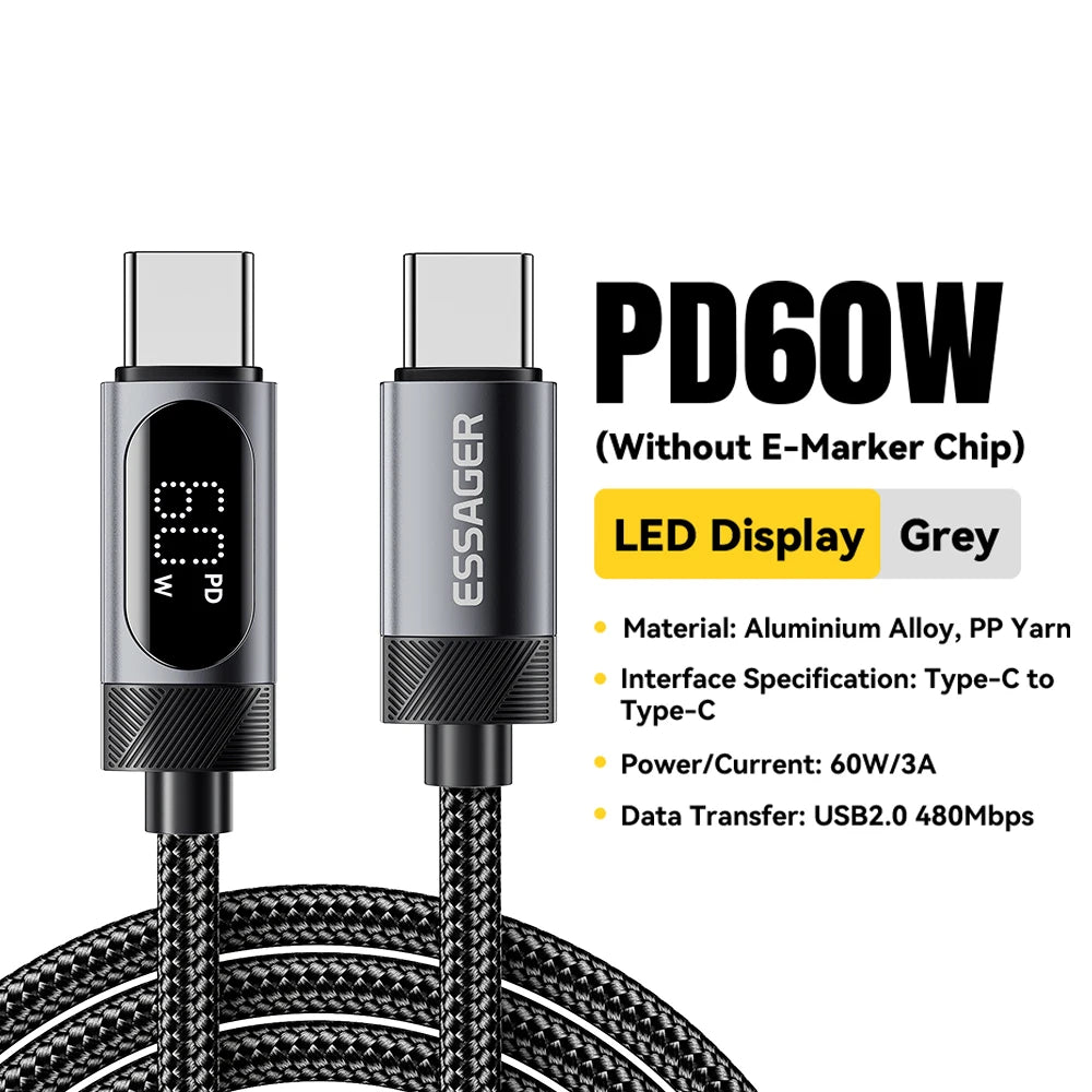 100W USB-C to USB-C with Digital Display