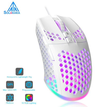 Wired Gaming Mouse – 12800DPI, Macro, Ergonomic, SOLAKAKA SM900