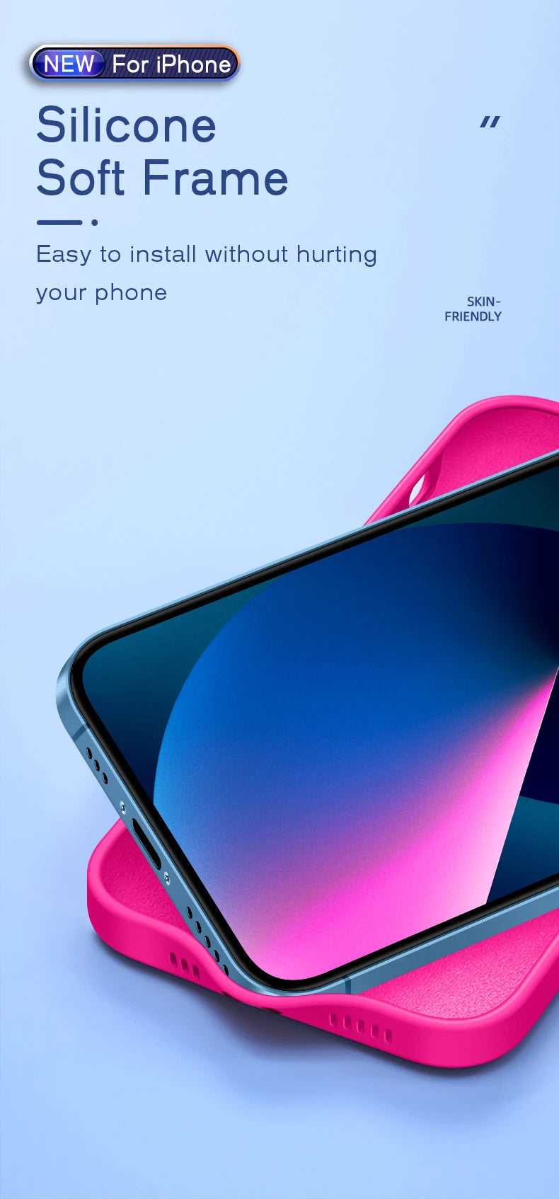 Case For IPhone - Silicone Solid Color