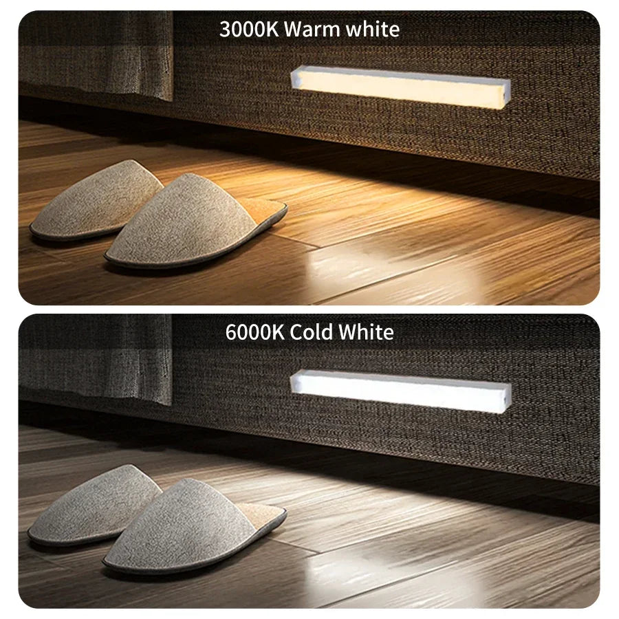 PIR LED Bar Light – USB Rechargeable, Motion Sensor, for Cabinet/Night Use