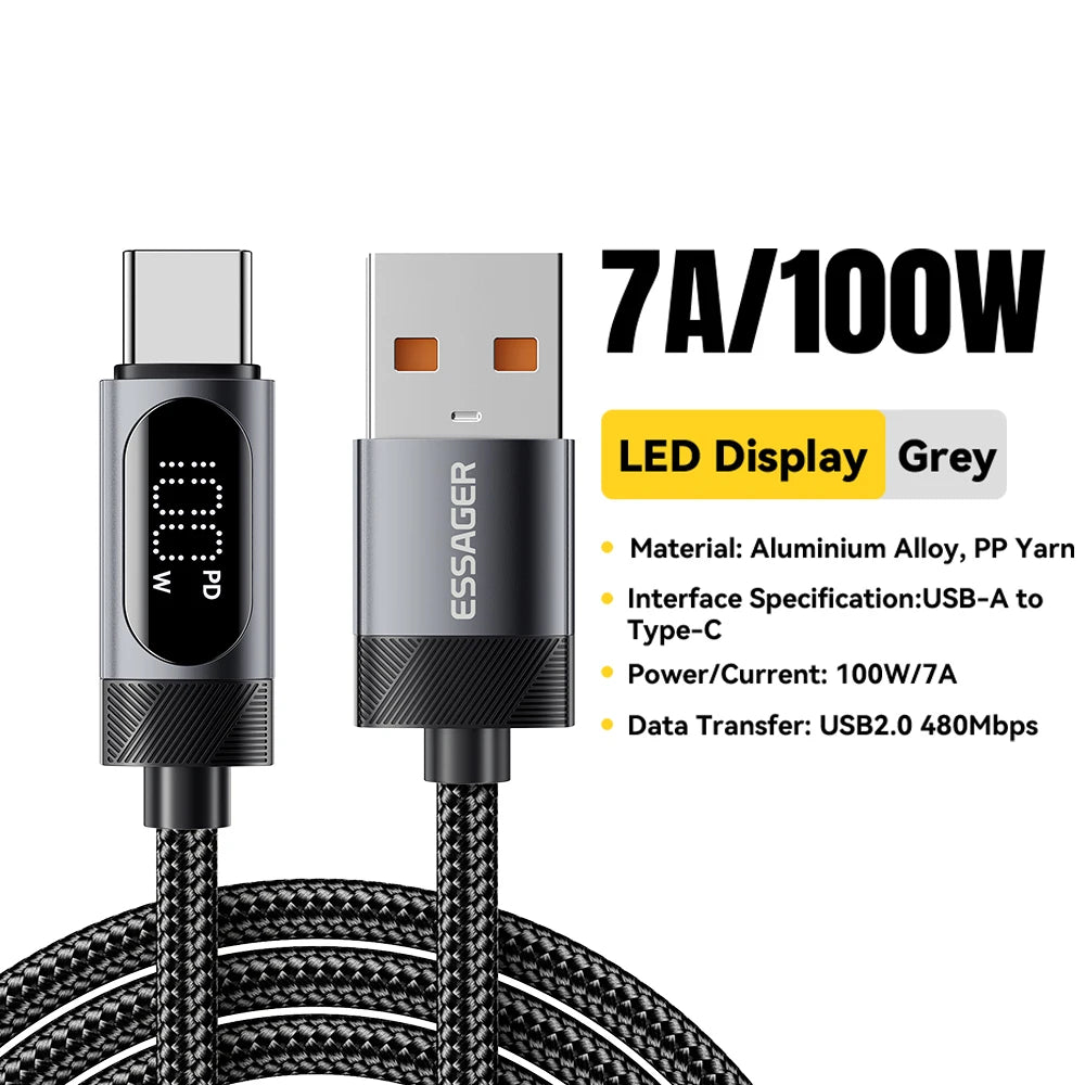 100W USB-C to USB-C with Digital Display
