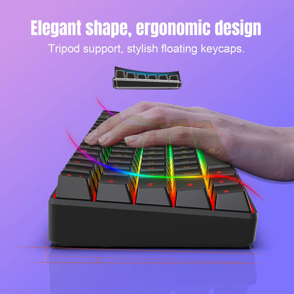 H61K Wired Mechanical Keyboard, Compact Design and 19 Anti-Conflict Keys