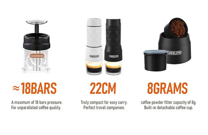 3-in-1 Manual Coffee Maker – Capsule &amp; Ground