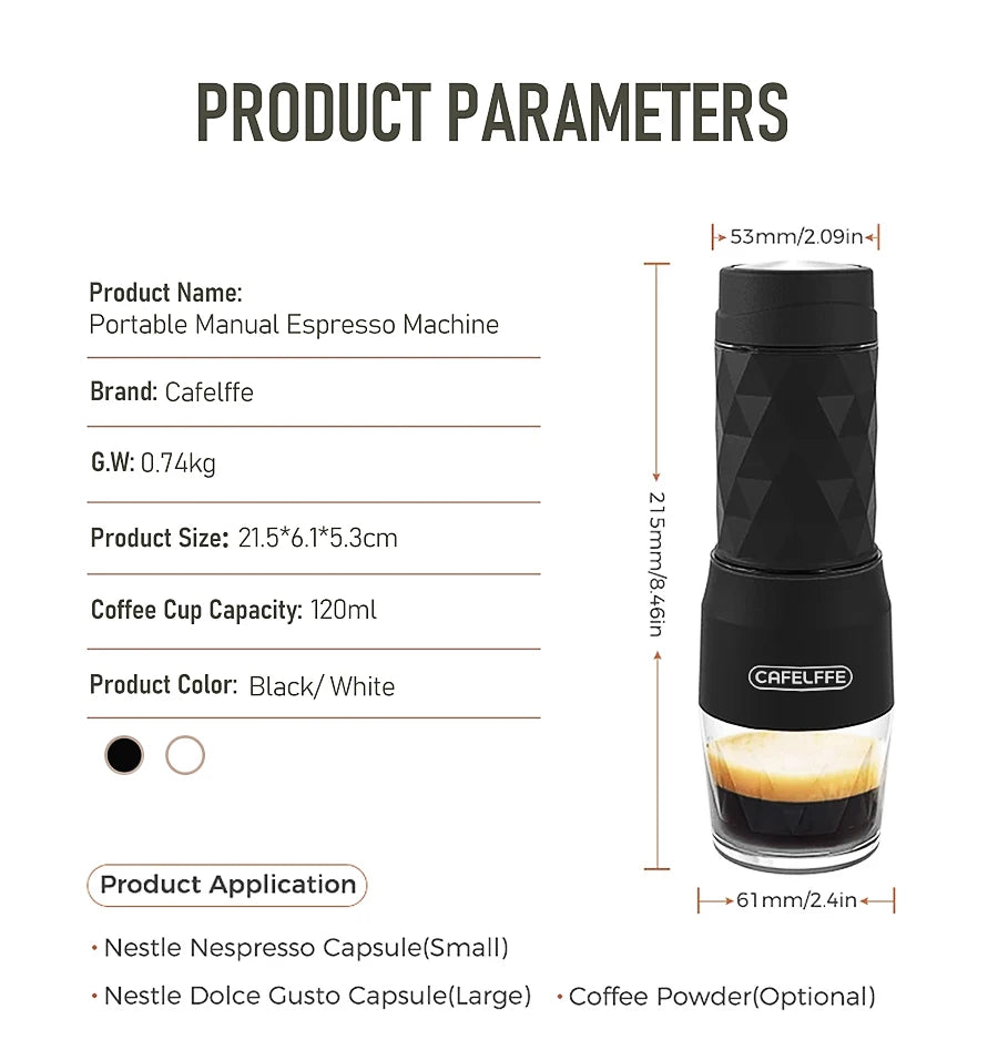3-in-1 Manual Coffee Maker – Capsule &amp; Ground