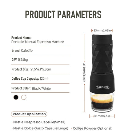 3-in-1 Manual Coffee Maker – Capsule &amp; Ground
