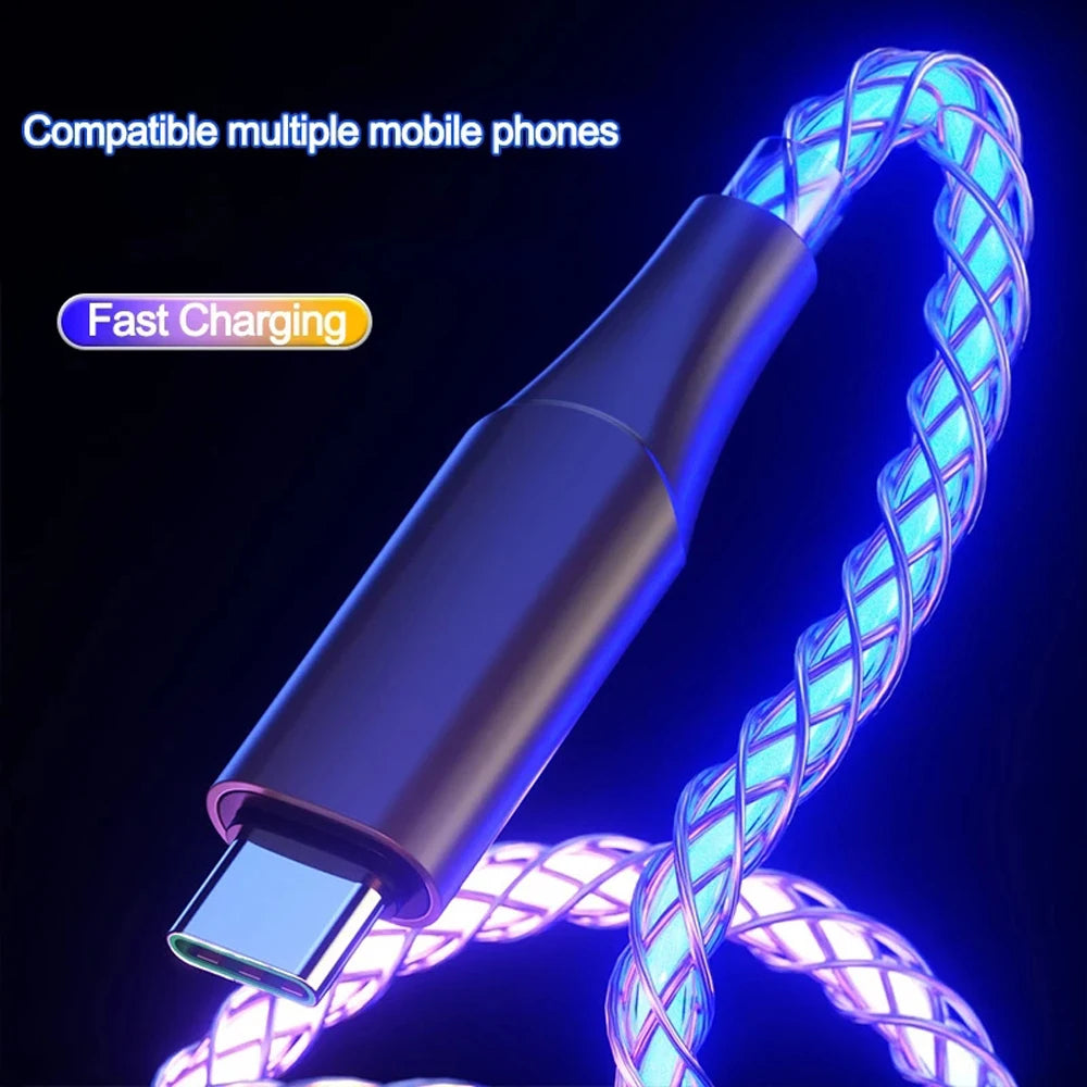 RGB LED USB-C Cable 66W – Super Fast Charging for iPhone &amp; Android Devices