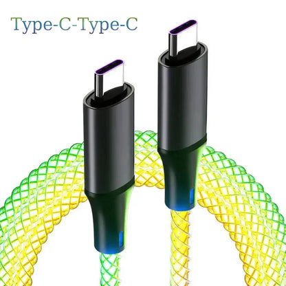 RGB LED USB-C Cable 66W – Super Fast Charging for iPhone &amp; Android Devices